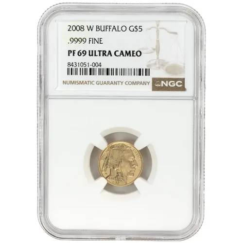 2008 W 1/10oz Proof Gold Buffalo $5 - NGC PF 69 UC
