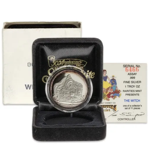 1987 Disney Snow White 50th Anniversary 1oz Silver Round - The Witch #6466