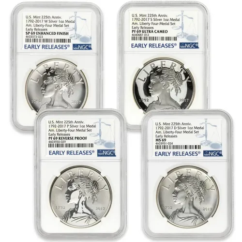2017 American Liberty Silver Medal Set - NGC MS69 PF69 ER