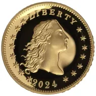 2024 W US Gold Medal - Flowing Hair Dollar 230th Anniversary