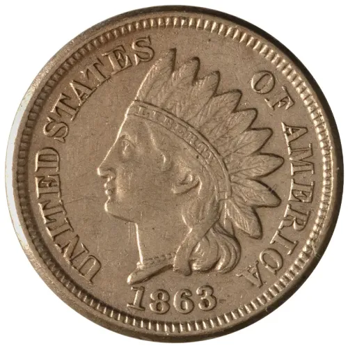 1863 Indian Head Penny- Artificial Color - Extra Fine (XF) 
