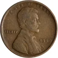 1909 VDB Lincoln Wheat Penny - Very Fine