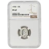 1950 Proof Roosevelt Dime - NGC PF 67