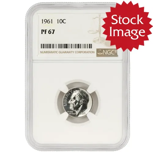 1961 Proof Roosevelt Dime - NGC PF67