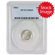 1964 Roosevelt Dime - PCGS MS65