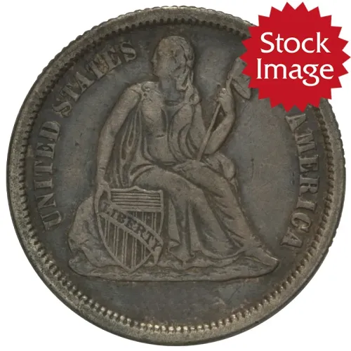 1876 Seated Liberty Dime - AU