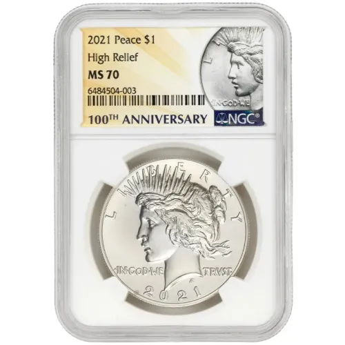 2021 Peace Silver Dollar - NGC MS70 High Relief