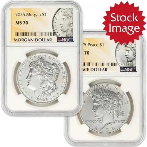 2025 Morgan & Peace Silver Dollar Set - NGC MS70