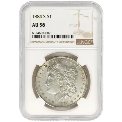 1884 S Morgan Dollar - NGC AU58