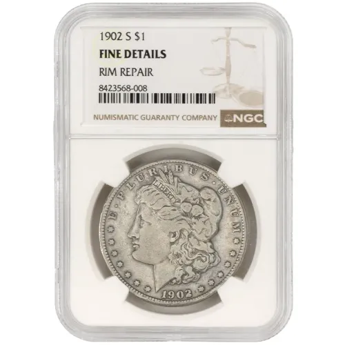 1902 S Morgan Dollar - Fine Details Rim Repaired