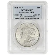 1878 7TF Rev of 78 Morgan Dollar - PCGS MS63