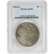 1921 S Morgan Dollar VAM 1H - PCGS AU53