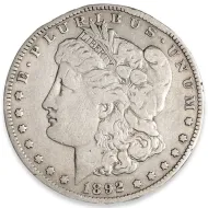 1892 S Morgan Dollar - F (Fine) Details Damaged