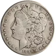 1890 CC Morgan Dollar -  Fine Details - Graffiti