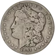 1891 CC Morgan Dollar - Very Good Details Scratched