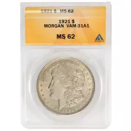 1921 Morgan Dollar Vam 31a1 - ANACS MS62