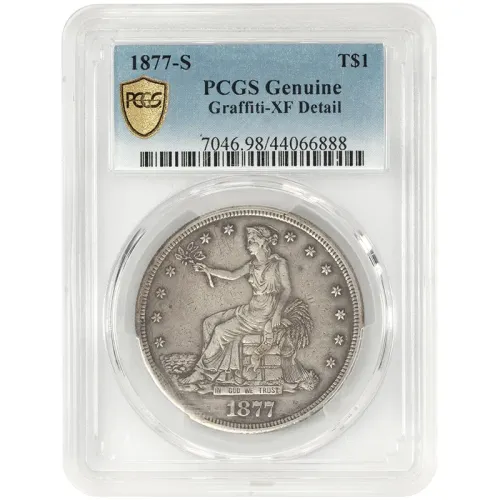 1877 S Trade Dollar - PCGS XF Details Graffiti