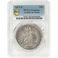 1877 S Trade Dollar - PCGS XF Details Graffiti