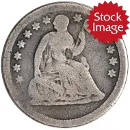 1843 Seated Half Dime - About Good