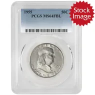 1955 Franklin Half Dollar - PCGS MS64 FBL