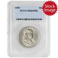1959 Franklin Half Dollar - PCGS MS64 FBL