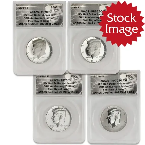 2014 Kennedy Half Dollar 4 Coin Set ANACS 70 FR