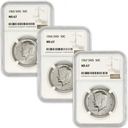 1965 - 1967 Kennedy Half Dollar Set - SMS - NGC MS 67