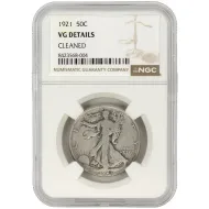 1921 Walking Liberty Half Dollar - VG Details - Improperly Cleaned (004)