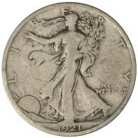 1921 S Walking Liberty Half Dollar - Fine Details - Improperly Cleaned #1