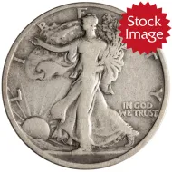 1921 S Walking Liberty Half Dollar - Very Good Details - Improperly Cleaned