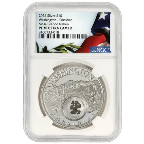 2024 Mesa Grand Nation $10 1oz Silver - Washington Obsidian - NGC PF70