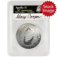 2019 P Apollo 11 50th Anniversary Proof Silver Dollar - PCGS PR70 Gary Cooper Signed
