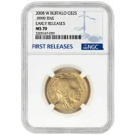 2008 W 1/2oz Gold Buffalo $25 - NGC MS70 ER