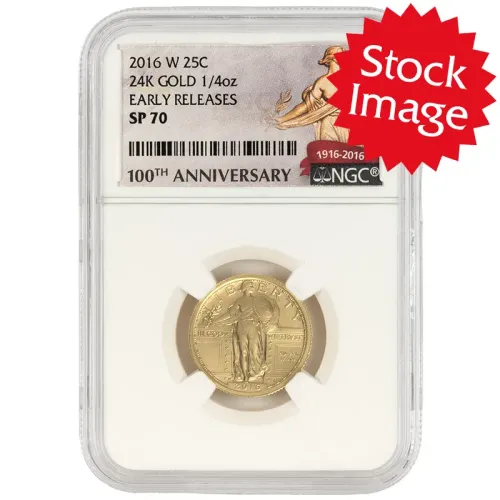 2016 W Standing Quarter Centennial Gold Coin - NGC SP 70 ER
