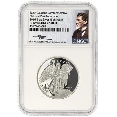 2016 National Park Foundation Saint-Gaudens Commemorative 1oz Silver High Relief - NGC PF69 Mercanti