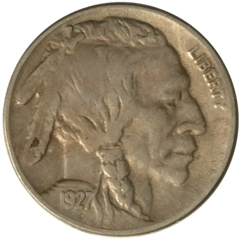 1927 S Buffalo Nickel - Extra Fine Details Improperly Cleaned