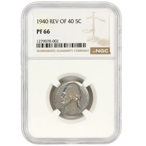 1940 Jefferson Nickel Proof - Rev of 1940 - NGC PF66
