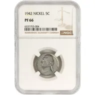 1942 Jefferson Nickel - NGC PF66