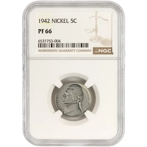 1942 Jefferson Nickel - NGC PF66