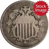 1867 Shield Nickel no Rays - Good (G)