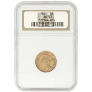 1864 $3 Princess Gold - NGC AU53