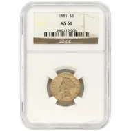 1881 Princess $3 Gold - NGC MS61