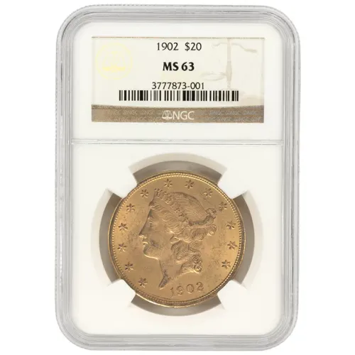 1902 Liberty $20 Gold Double Eagle - NGC MS63