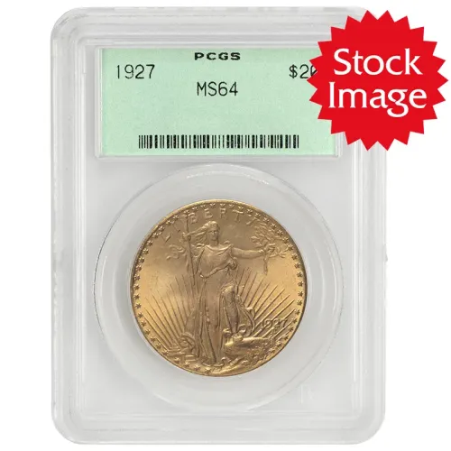 1927 $20 Gold St. Gaudens Double Eagle - PCGS MS64
