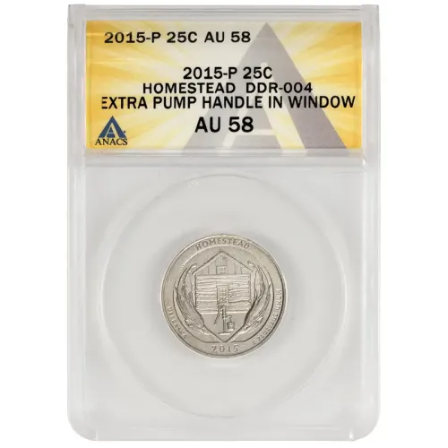 2015 P Homestead Quarter DDR-004 Extra Pump Handle - ANACS AU 58