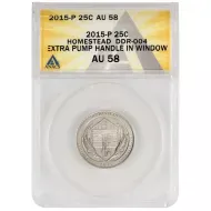 2015 P Homestead Quarter DDR-004 Extra Pump Handle - ANACS AU 58