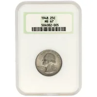 1948 Washington Quarter - NGC MS67