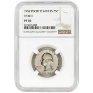 1952 Washington Quarter Recut Feathers VP-001 - NGC PF66