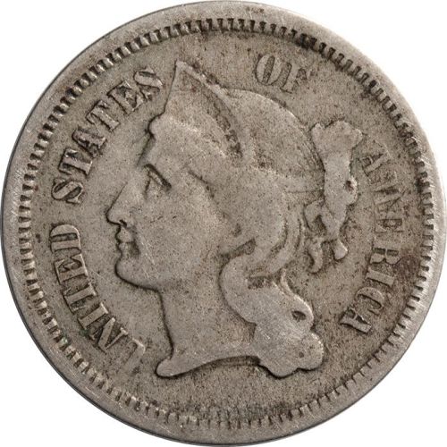 1865 3 Cent Nickel - Fine