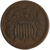 1864 2 Cent Large Motto - Very Fine (VF)